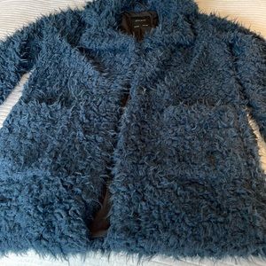 Zara Basic fluffy blue jacket